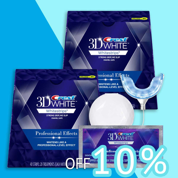 [TWIN PACK] Crest 3D White Professional Effects Teeth Whitening Treatments with LED Light Bundle (Not in the sealed box)