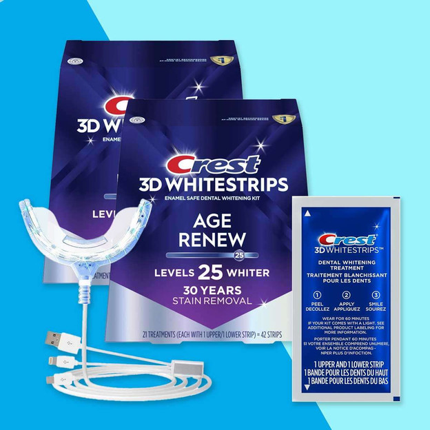 [DOPPELPACK] Crest Age Renew + LED Set (Supreme Bright) – 25 Stufen Weißer, Unverpackt