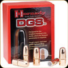 The Hornady® DGS® bullets feature an advanced profile built of the toughest materials that penetrate through thick hide, dense muscle and hard bone — delivering maximum stopping power.

The business end of the DGS® bullet features a wide, flat nose that delivers maximum energy upon impact, while resisting bullet deformation and deflection. Incorporating a very hard high antimony lead core with a copper-clad steel jacket, this bullet maintains integrity and overall weight retention when driving through even the toughest hide and bone. Uniform in shape and size to the DGX® (Dangerous Game™ eXpanding) bullet, you can reliably and accurately shoot both from the same firearm with little to no shift in point of aim or impact.