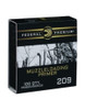 Ignition is everything in muzzleloading. That's why Federal Premium developed the 209 Muzzleloading Primer to complement B.O.R. Lock MZ bullets. The formulation provides superior resistance to moisture, as well as hot, reliable ignition of both granulated powder and pellets in any conditions. The design eliminates the excessive breech fouling typical of standard shotshell primers.

Hot reliable ignition in any conditions
Formulation strongly resists moisture
Minimizes "crud ring" fouling in the breech area
100-count pack
Perfect for use with B.O.R. Lock MZ System