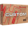 Cut Away
Product Features
Make your hunting experience a tradition you can count on, with Custom International™ ammunition!
HORNADY® BULLETS
Available in a wide variety of hunting calibers, Custom International™ ammunition is loaded with InterLock®, GMX®, or ETX® bullets, providing an all-around line of hunting ammunition for your preferred shooting experience.

EXPANSION AND PENETRATION
An industry leader and customer favorite, Custom International™ ammunition balances expansion and penetration and is well-suited to medium and large sized game.

BALLISTIC EFFICIENCY
Most Custom International™ loads feature bullets with a secant ogive design. This pioneering profile, developed by Hornady,® creates the optimum blend of ballistic efficiency and bearing surface for flatter shooting and less drag.

TEST BARREL (24cm)
MUZZLE
50 METERS
100 METERS
150 METERS
200 METERS
250 METERS
300 METERS
VELOCITY
(M/SEC)
ENERGY
(JOULES)
TRAJECTORY
(CM)
792
3663
-5
758
3353
-0.4
725
3062
0
692
2791
-4.3
660
2539
-13.7
628
2304
-28.8
598
2085
-50.1