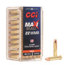 CCI Maxi-Mag 22 WMR 40gr TMJ Box of 50
CCI’s varmint lineup offers several loads in a variety of calibers that utilize unique bullet technologies to deliver what we covet most: devastating performance on varmints, time after time.

The Maxi-Mag TMJ is consistent performance for plinking and utilizes sure-fire priming technology. The Jacket seamlessly encases the lead core for accuracy.Whether you’re shooting a rifle or pistol CCI has a high-performance load for you.

50 Round Box

Features and Specifications:
Manufacturer Number: 0023
Caliber: .22 Winchester Magnum Rimfire (WMR)
Bullet Type: Total Metal Jacket
Bullet Weight: 40 Grains
Rounds: 50 per Box
Muzzle velocity: 1875 fps
Bullet Diameter: .224
Muzzle energy: 312 ft lbs
Jacket Material: Copper
Core Material: Lead
Casing: Brass

Uses: Small Game, Target Shooting