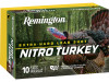 Lead shot is still the tried - and - true preference of turkey hunters. Remington Nitro Turkey Buffered Loads are as hard and round -- and pattern just as well -- as copper - plated buffered shot, but they come at a much lower cost to you. Remington Nitro Turkey Magnum Lead Loads…high quality for less money. It’s an easy choice!

Features
Contain Nitro Mag extra - hard lead shot, specially blended powder recipe and Power Piston one - piece wads
Unique manufacturing process yields shot as hard and round as copper - plated shot
Pattern as well as other copper - plated, buffered loads without the higher cost
80% Pattern densities with outstanding knock - down power at effective ranges
Specifications
Speed: 1300 fps
Shot Size: 4