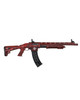 Federation Firearms SPM-12, 12ga 3″ magazine-fed pump action shotgun. Adjustable stock, full length polymer barrel rail, 3 chokes (C, M, F), flash hider, flip-up sights, branded sling, 1 10-round magazine. Distressed Red Canada finish. Made in Turkey, non-restricted in Canada