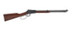 The lever-action itself is a time-honored design that’s every bit as valid today as it was in 1860 when B. Tyler Henry developed his legendary repeater. We haven’t changed our highly successful basic core rimfire concept, but if you’re a dedicated small-gamer, these two new Henry lever actions with thoroughly modern Skinner sights mated to Henry’s well-known rimfire accuracy take our popular Frontier Model right square into new territory.

Small game can be hard to see, and when there’s a little more on the line than tin cans and Saturday afternoon plinking, precise sights are a must. Since the critters typically hunted rarely stand as still as tin cans do, quick follow-up shots are also frequently needed, and the smooth action we’re famous for is a perfect match for the capabilities of the Skinner sight.

In either barrel length, the Small Game Carbine and Rifle are fitted with Skinner’s solid steel rear base and fully adjustable aperture (with .096” insert or .200” ghost ring option) specifically dimensioned to line up perfectly with the tall brass bead front sight for easy zeroing, greater visibility, and more precision when it’s needed.

We retained the American walnut stock, classic octagon barrel and versatile utility in all three standard .22 rimfires, the Long Rifle, Long, and Short to cover everything from trapline to tree-top and beyond; and added a cold-weather, glove-friendly, over-sized large loop lever to this trim four-season hunter. Easy through the brush, quick on target, and fast on follow-up. A serious hunting lever gun for serious lever gun hunters.

Barrel Length
20.5"
Barrel Type
Octagon Blued Steel
Rate of Twist
1:16
Overall Length
39"
Weight
6.25 lbs.
Receiver Finish
Black
Rear Sight
Skinner Peep Sight
Front Sight
Brass Bead
Scopeability
3/8" Grooved Receiver
Scope Mount Type
Ringmounts for 3/8" Groove
Stock Material
American Walnut
Length of Pull
14"
Safety
1/4 Cock
Best Uses
Target/Hunting/Small Game
Embellishments/Extras
Large Loop Lever