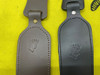 Custom Handmade Adjustable Brown Leather Padded Sling w/Thumb Loop, No Swivels - Deer Head Stamp	