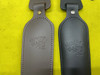 Custom Handmade Adjustable Brown Leather Padded Sling w/Thumb Loop, No Swivels - Moose Head Stamp	