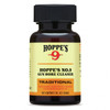 PRODUCT DESCRIPTION
The Hoppes 904 is a widely utilized solvent, designed specifically for the removal of primer, powder, lead, and other metal fouling. This product is aimed at preventing rust formation.

Its prominent features include a speedy, highly-efficient functioning and a user-friendly design, ensuring safety during use. Notably, the Nitro Solvent incorporated in it guarantees a quick penetration by flowing freely and rapidly.

SPECS
Type	No.9 Solvent
Size	4 oz
Quantity	1 PK
SKU	ACC-HOPP-904
License Requirement	None
Manufacturer	Hoppes
Mfg. Part Number	904
UPC	026285510416
Condition	New