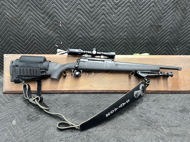 Used Savage Axis II 300 AAC Blackout 16.5" w/1.5-4.5x32 Bushnell Scope, Bipod, Leather Branded Sling & Butt Wrap/Shell Holder
