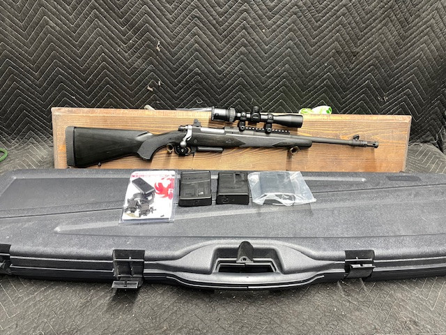Used Ruger Scout 308 w/Vortex 2-7x32 Scout Scope, Double Rifle Hard Case, 3 x 10rnd Mags & 4 rnd Mag, Extra Ruger Scope Rings