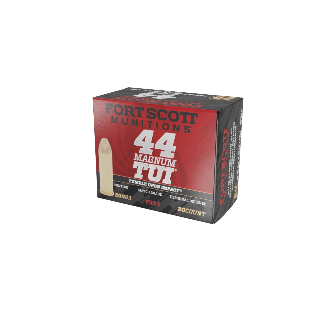 Fort Scott Munitions 44 Mag 200g TUI *Tumble Upon Impact* Solid Copper - 20rds