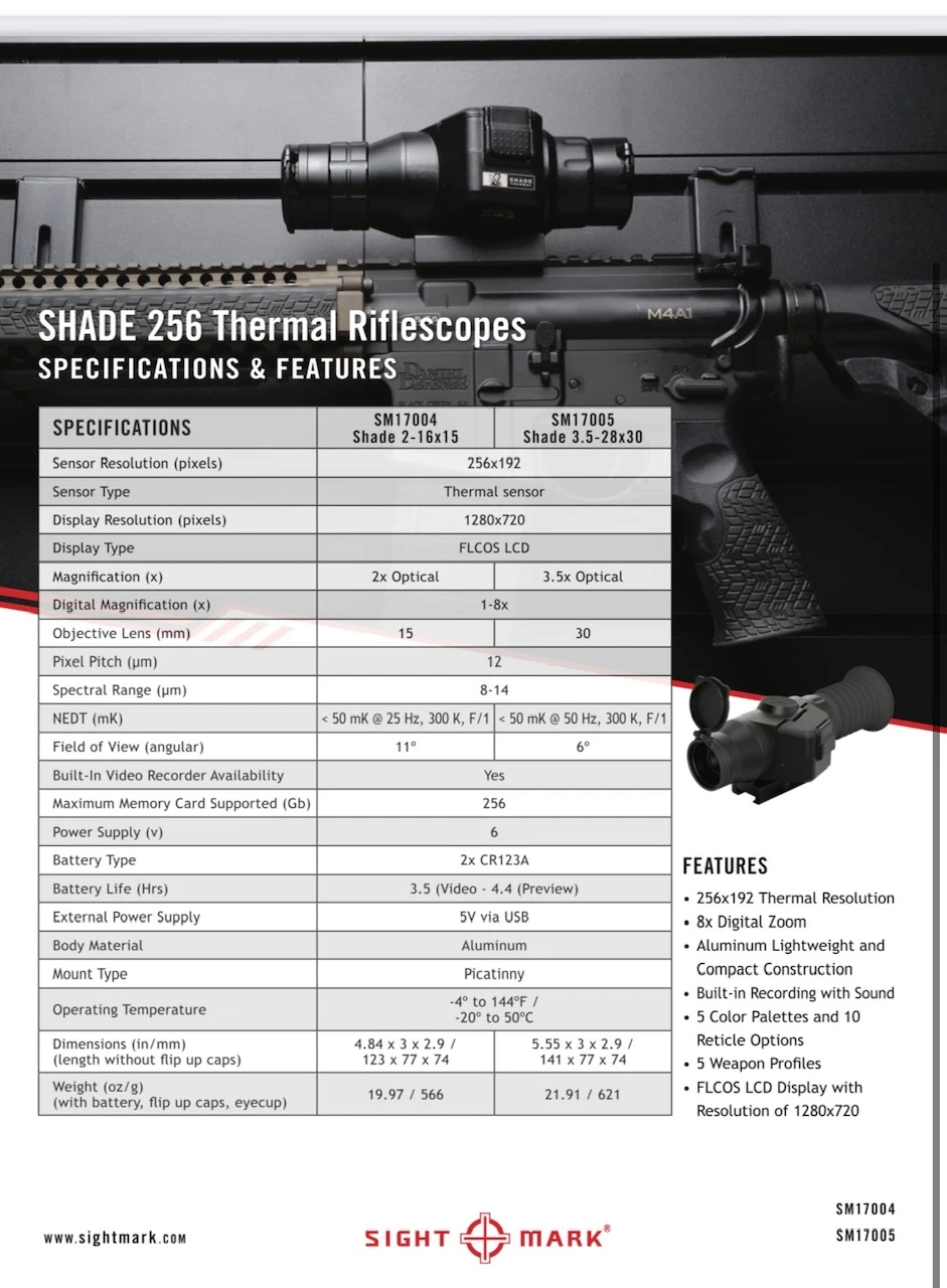 Shade 256 3.5-28x30 Mini Thermal Rifle Scope