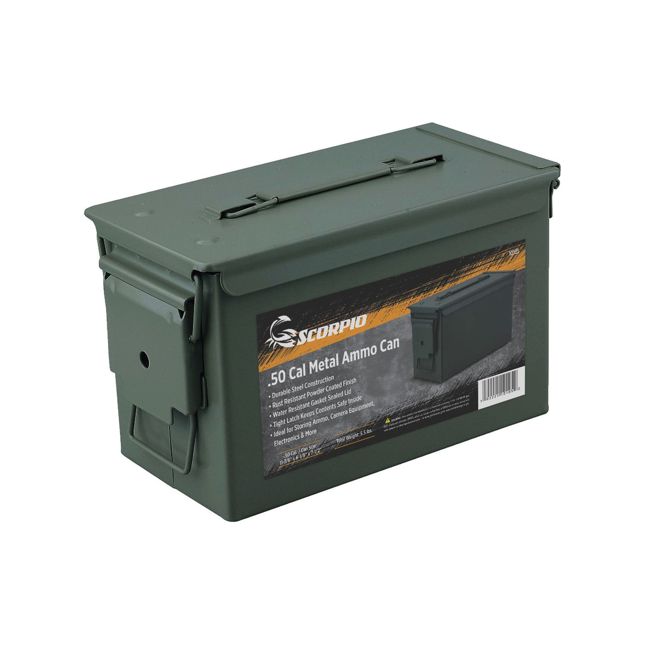 Scorpio 50 Cal Metal Ammo Can w/Rubber Gasket