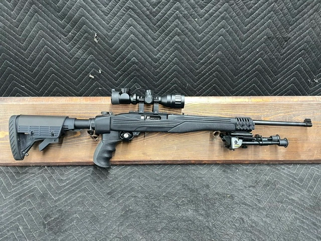 Used Ruger 10/22 18.5" 10rds w/Scope, Bipod & In ATI Black Collapsible/Folding Stock