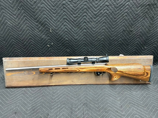 Used Savage MKII 22lr 21" Stainless HB w/Leupold 2-7x32 Scope & Laminate Thumbhole Stock