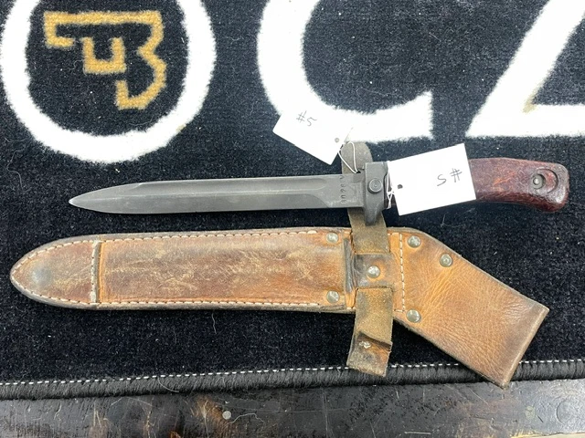 Used CZ VZ-59 Bayonet w/Leather Sheath **Stitching Good, Missing Closure Button**  #5