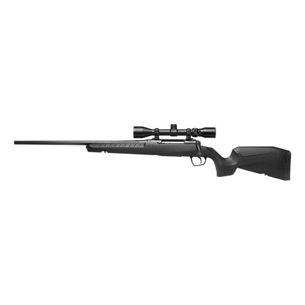 Savage AXIS XP 243 Win 22″ Black Synthetic Scoped Combo
The all-new redesigned AXIS XP offers hunters even better out-of-the-box performance at the same affordable price. In addition to a new look with improved ergonomics, the AXIS XP is loaded with features that deliver tack-driving accuracy on every shot, including precision button rifled barrels, and thread-in headspacing. Look for the AXIS XP in a wide variety of full-size, left-hand, and compact models and a complete spectrum of popular hunting calibers. The updated bolt handle with a sleek, ergonomic design delivers on functionality. This bolt handle will help to enhance user control and comfort during operation, especially in adverse conditions like rain or cold weather. Comes with a factory-mounted and boresighted 3-9×40 scope.

FEATURES
Updated, ergonomic stock with enhanced texturing
Updated pistol grip with ambidextrous palm swells
3-9x40mm scope, mounted and bore-sighted
Enhanced bolt handle design
Detachable box magazine