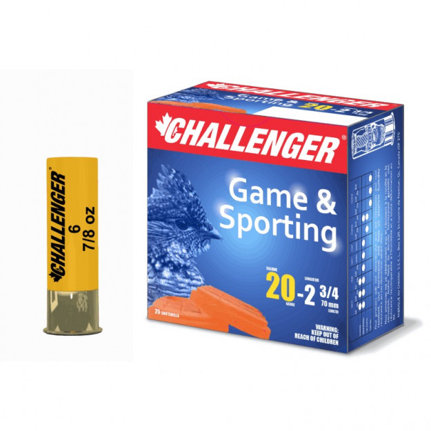 Description
Challenger®’s reputation for making the most well-known shotshells in Canada goes all the way back to 1983. That’s when Elie Zarife started building shotshells because clay-shooters and hunters couldn’t get ammunition at the right price. Challenger® still lives by their vision: To bring innovation in creating a product with an incredible ballistic performance, while aiming at offering both quality and value!

The Challenger® 20 Ga Game & Sporting Load A Must Have For Every Small Game Enthusiast.

Product Features : 

20 GA Game & Sporting 7/8 oz, 2-3/4″
1250 FPS
Box of 25
Shot Size 5
Item# : 10045