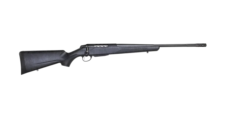 TIKKA T3X LITE ROUGHTECH 6.5 PRC
 

WHATEVER ADVENTURE MEANS TO YOU, T3X LITE ROUGHTECH IS READY FOR IT. A Tikka T3x Lite Roughtech Black rifle combines all the proven benefits and performance of a classic T3x Lite model with an advanced Roughtech stock. The innovative rough surface texture provides a solid, slip-resistant grip throughout the stock in all weather conditions, ensuring total control when it matters most. Overall weight has been expertly optimized with a fluted bolt and barrel for effortless carrying through rugged terrain. Featuring a dark stock with striking white webbing that resembles a starry sky, the Roughtech Black provides excellent concealment in low-light conditions, allowing for stealthy movement and effortless blending into the shadows.

 

KEY BENEFITS
Optimized rifle weight
Born in rough conditions. No need for silk gloves with this one
There are multiple surface colors to choose from
Safe to shoot and handle with two-position safety
 

Features:
NEVER LOSE YOUR GRIP, WHATEVER THE WEATHER
Equipped with a Roughtech stock that gives you the perfect grip whether it’s pouring rain or a hot day in the early season. If you’re in the Arctic or on a prairie you can always rely on your rifle.
MULTIPLE SURFACE COLOR OPTIONS
The Tikka T3x Lite Roughtech is available in multiple different color options: Ember web on black, Black web on Desert, and Gray web on Black. The webbing conceals the regular shapes and assists in hiding your presence and movement. Moreover, the colours give a personalized appearance and the web increases the grip texture.
OPTIMIZED RIFLE WEIGHT
Barrel profile is designed light enough for long hunting trips and heavy enough for increased accuracy. The rifle is always supplied with a radial muzzle brake for recoil reduction and quicker follow-up shot.
FLUTED BOLT AND OVERSIZED BOLT KNOB HELPS YOU OPERATE IN EXTREME CONDITIONS
Fluted bolt guarantees operation in dusty and icy conditions. The bolt works as smooth as silk, regardless of the environment. Fluting also decreases the overall weight of the rifle. Even if you have to wear thick gloves, the large bolt knob helps you load the gun safely in hunting situations.
COLD HAMMER FORGED BARREL
Cold hammer forging produces accurate and durable barrels. During cold hammer forging, Tikka barrels are hammered from all sides against the mandrel inside the barrel, transferring the mirror image of the rifling machined on the surface of the mandrel. Cold hammer forged barrel gives you out of the box accuracy without the need for breaking in the rifle.
THE ACTION IS DESIGNED FOR ACCURACY
Extremely rigid action made from hardened steel with a two-locking lug T3x bolt. The bolt features a spring-loaded plunger ejector and a removable bolt handle, with 70° opening angle leaving plenty of room for handling the bolt.
FEEL THE RIGHT MOMENT
In every shooting situation the rifle is always moving slightly, especially when pulling the trigger. This is why it is critical to have the rifle trigger manufactured according to very tight tolerances. Minimal rifle trigger lock time decreases the time between trigger engagement, trigger break and the impact of the firing pin on the primer. This results in excellent rifle trigger control and greater potential for accuracy.
READY FOR ACCESSORIES
Tikka is a safe choice, since it’s always possible to modify the rifle to fit a wide range of specific shooting situations.
 

Specifications:
Caliber: 6.5 PRC
Magazine Capacity: 4 + 1
Receiver Size: T3x
Action: Bolt Action
Stock: Synthetic (Roughtech Black Paint White Web)
Material: Black Steel
Total Length: 1131 mm / 44.5 in
Barrel Length: 620 mm / 24.3 in
Twist Rate: 1:8″
Trigger Pull: Single Stage Trigger
Handedness: Right
Muzzle Thread: 5/8-24
Weight: 3.2 kg / 7.1 lbs.
Part #: TF1T9641A5709D0M