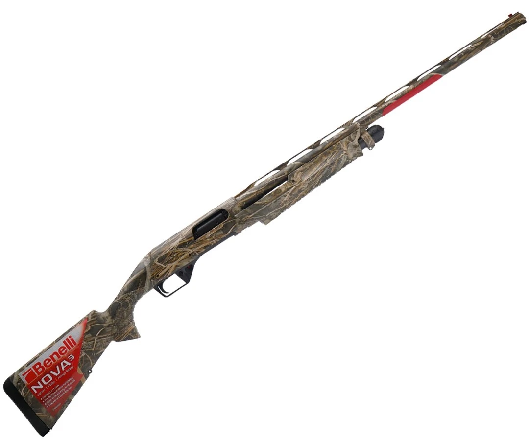 Benelli Nova 3

The Benelli Nova 3 is the next generation of purpose-built pump shotguns, engineered for superior handling, durability, and performance. By integrating legendary M4 engineering with innovative Poly-Mod construction, Benelli has created a lighter, faster, and more responsive pump-action shotgun designed to excel in any environment.

When the original Nova debuted, it redefined what a pump shotgun could be—proving that innovation in shotgun technology was far from over. The Nova 3 builds on that legacy, delivering M4-inspired reliability and performance in a rugged, quick-handling design. Whether in the field or on the range, the Nova 3 is built to be Lighter, Faster, and Always Ready.

Features:

Ultra Reliability - 3" chamber leads to a 14% shorter cycling stroke compared to the original Nova making it much faster. Plus the incorporated M4 bolt-face gives the Nova 3 ultra reliability. 
Cutoff Button - The button on the underside of the forend activates a shell stop, allowing a chambered shell to be removed without releasing rounds from the magazine.
Legendary Engineering - Poly-mod constructed for responsive handling and unwavering performance, the Nova 3 includes a crisp trigger and ergo-evovled diamond grip stock - one of the best gripping surfaces on the market. 
Recoil Reduction - Durable recoil pad provides greater recoil reduction.
Quick to Target - Red-bar front sight allows for faster target acquisition.
Specifications:

Stock Finish: Realtree Max-7®
Receiver Finish: Realtree Max-7®
Barrel Finish: Realtree Max-7®
Gauge: 12 Gauge
Chamber Size: 2 3/4", 3"
Barrel Length: 28"
Stock Configuration: Standard
Hand Dominance: Right Handed
Chokes: IC, M, F
Magazine Capacity: 4+1
Sight: Red-bar front
Action: Pump
Length of Pull: 14-1/8"
Drop at Heel: 2-3/8"
Drop at Comb: 1-3/8"
Length: 49.5"
Weight: 6.7 lbs
Part #: 20511