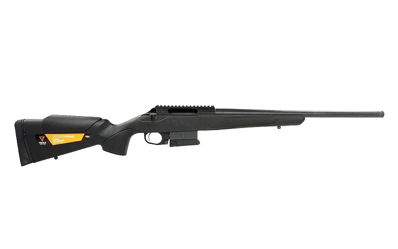 Tikka T3x Compact Tactical Rifle

T3x Compact tactical rifle is a multipurpose rifle that adapts to any given situation. The Tikka T3x Compact Tactical Rifle features a 10-round steel magazine and comes standard with vertical angled grip for prone shooting. Compact size, Picatinny rail, vertical grip, wide fore- end, Teflon® bolt and 20” semi-heavy barrel contour make this a reliable precision tool in all circumstances. The T3x CTR rifle is in a class of its own. 

Features:

Modular Stock - T3x has a new modular synthetic stock that has interchangeable pistol grips, making it possible to modify the angle of the grip. This allows for multiple shooting positions. Additional grips are sold separately. The T3x synthetic stock also has an additional attachment point which allows you to change the width of the stock’s fore-end.
Improved Grip - A grip that never slips. The T3x synthetic stock has a new asymmetrical grip pattern and shape that has been specifically designed to give a solid grip in all conditions.
New Recoil Pad - T3x models come with a new recoil pad technology that reduces the impact of recoil on the shooter. The new robust pad allows you to fully concentrate on the accuracy of your shots.
Stock Noise Reduction - Be as silent as the forest. T3x synthetic stocks now have a foam insert within the interior of the rear stock – this lowers the stock-generated noise and can help you keep your target in sight. Not available for models with an adjustable cheek piece.
Redesigned Ejection Port - The new T3x receiver introduces a widened angular ejection port that makes it easier to feed one cartridge at a time.
Metallic Bolt Shroud - Robustness and quality go hand in hand. Metallic bolt shroud covers and shields the rear of the bolt body and the firing pin.
Steel Recoil Lug - This extra-strong lug has minimal deformation – even with larger calibers. Compared to aluminium, the steel lug doesn't have strong imprinting qualities that would cause deformation when larger calibers are used.
Improved Rail Attachment - Always keep the target in your sight. The T3x models have extra screw placements on top of the receiver so that you can robustly attach a picatinny rail – even when using larger scopes.
Bolt Handle - The modern bolt has two locking lugs in the front, an efficient extractor claw and a spring-loaded ejector plunger for automatic case ejection. The two-stage safety secures both the bolt handle and trigger.
Cheek Piece - The cheek peace adjusting wheel can be fitted on either side of the stock. Heavy duty sling swivel studs as well as sling with hook-type swivels available as accessories.
Specifications: 

Caliber: 6.5 Creedmoor
Capacity: 10
Magazine: Steel detachable box magazine
Action: Bolt Action
Stock: Synthetic
Safety: Three Position
Barrel Length: 20" Threaded, Cold Hammer Forged
Twist Rate: 1:8"
Trigger Pull: Single Stage Trigger
Muzzle Thread: 5/8-24"
Overall Length: 40.5"
Weight: 8.4 lbs.
Part #: TF1T63HL105MT
Comes With:

Manual
x1 10-Round Magazine