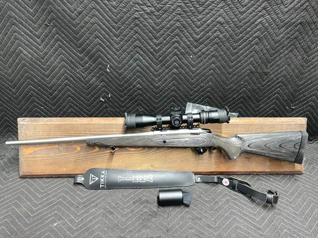 Used Tikka T3X Stainless Laminate 243 22.5" w/Vortex Venom 3-15x44, Flip Caps & Branded Leather Sling *LIKE NEW*