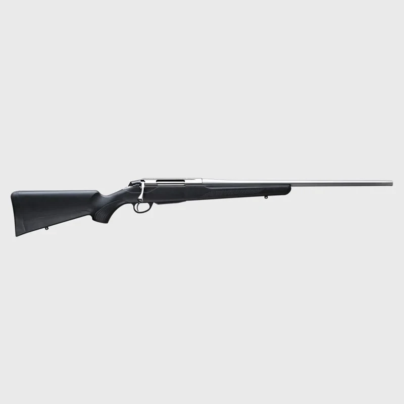 Already a legend in it’s own lifetime, the T3x is a hugely popular and impressive all-rounder for all forms of hunting.

T3x Lite combines high performance with lightweight ease. The synthetic stock is the key to modular features and is easy to care for. The rifle offers out-of-the-box accuracy without the need for breaking in the barrel.

Extremely rigid action made from hardened steel with a two-locking lug T3x bolt. The bolt features a spring-loaded plunger ejector and a removable bolt handle, with 70° opening angle leaving plenty of room for handling the bolt.

In every shooting situation the rifle is always moving slightly, especially when pulling the trigger. This is why it is critical to have the rifle trigger manufactured according to very tight tolerances. Minimal rifle trigger lock time decreases the time between trigger engagement, trigger break and the impact of the firing pin on the primer. This results in excellent rifle trigger control and greater potential for accuracy.

The best feature of the modular synthetic stock is easy maintenance. This stock is not afraid of bad terrain or weather.

With a light barrel profile and compact design the rifle is easy to carry. The foam-filled stock does not expose you to prey and is silent even if you hit something with it at a crucial moment.

Caliber – 7PRC

Weight – 3kg

Trigger – Single Stage Trigger

Barrel – 620mm

Length – 1131mm

Twist – 1:8″

Capacity – 3