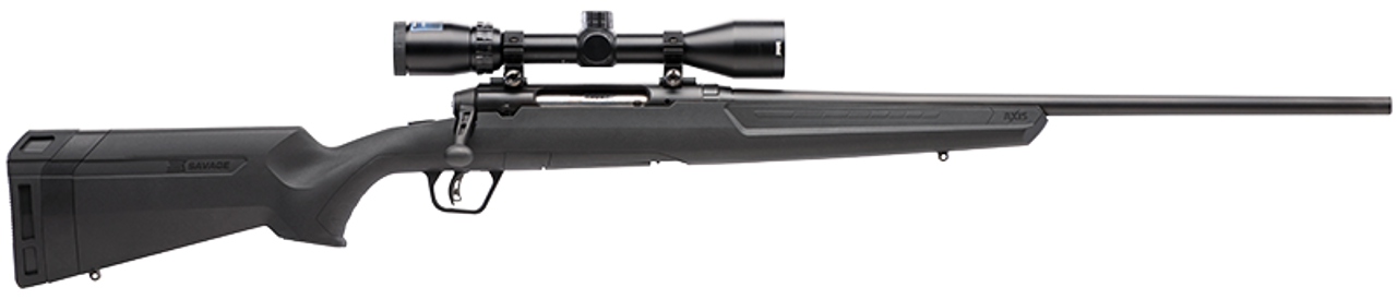  

The redesigned AXIS II XP offers hunters even better out-of-the-box performance at the same affordable price. In addition to improved ergonomics, the package rifle is loaded with features that deliver tack-driving accuracy on every shot, including the user-adjustable AccuTrigger, thread-in headspacing, and a factory-mounted, bore-sighted Bushnell Banner 3-9x40mm scope. The button-rifled barrel is well balanced with the tough composite stock.
FEATURES
Rugged synthetic stock
User-adjustable AccuTrigger
Improved ergonomics
Button-rifled barrel
Bushnell Banner 3-9x40mm scope
Detachable box magazine
Thread-in barrel headspacing
Action
Bolt
Ejection Port
Right
Barrel Color
Black
Barrel Finish
Matte
Barrel Length (in)/(cm)
22 / 55.880
Barrel Material
Carbon Steel
Caliber
308 WIN
Magazine Quantity
1
Magazine Capacity
4
Hand
Right
Length of Pull (in)/(cm)
13.75 / 34.925
Magazine
Detachable Box Magazine
Overall Length (in)/(cm)
42.5 / 107.950
Rate of Twist (in)
1 in 10
Receiver Color
Black
Receiver Finish
Matte
Receiver Material
Carbon Steel
Type
Centerfire
Stock Color
Black
Stock Finish
Matte
Stock Material
Synthetic
Stock Type
Sporter