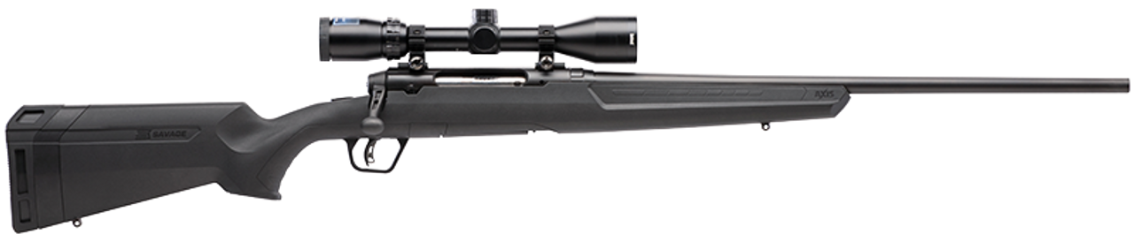  

The redesigned AXIS II XP offers hunters even better out-of-the-box performance at the same affordable price. In addition to improved ergonomics, the package rifle is loaded with features that deliver tack-driving accuracy on every shot, including the user-adjustable AccuTrigger, thread-in headspacing, and a factory-mounted, bore-sighted Bushnell Banner 3-9x40mm scope. The button-rifled barrel is well balanced with the tough composite stock.
FEATURES
Rugged synthetic stock
User-adjustable AccuTrigger
Improved ergonomics
Button-rifled barrel
Bushnell Banner 3-9x40mm scope
Detachable box magazine
Thread-in barrel headspacing
Action
Bolt
Ejection Port
Right
Barrel Color
Black
Barrel Finish
Matte
Barrel Length (in)/(cm)
22 / 55.880
Barrel Material
Carbon Steel
Caliber
30-06 SPFLD
Magazine Quantity
1
Magazine Capacity
4
Hand
Right
Length of Pull (in)/(cm)
13.75 / 34.925
Magazine
Detachable Box Magazine
Overall Length (in)/(cm)
42.5 / 107.950
Rate of Twist (in)
1 in 10
Receiver Color
Black
Receiver Finish
Matte
Receiver Material
Carbon Steel
Type
Centerfire
Stock Color
Black
Stock Finish
Matte
Stock Material
Synthetic
Stock Type
Sporter