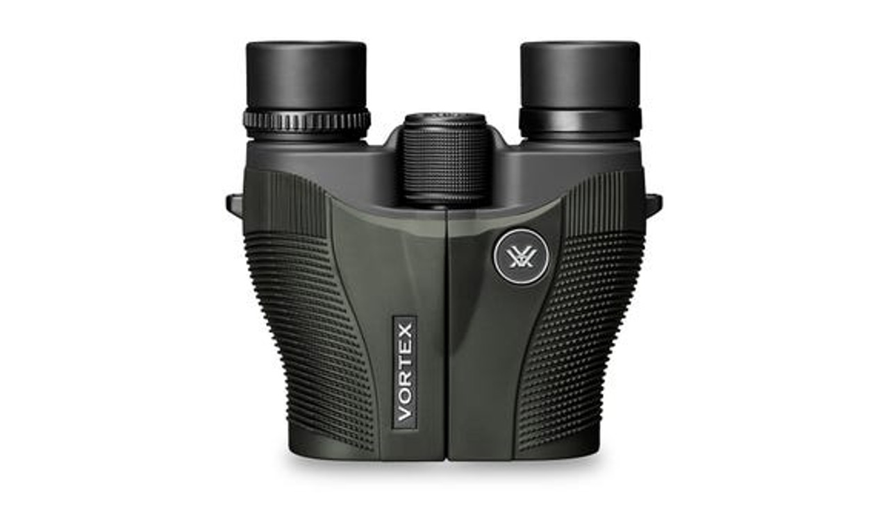 On-the-go glassing has never been easier than with this little wonder of forward-thinking engineering. The reverse porro prism design of the Vanquish uses high quality glass and fully multi-coated optics to render images crisp and bright, with a wide field of view that makes quick work of scanning any landscape. Weighing in at 12.7 ounces and affordably priced, this compact performer delivers in more ways than one.

Included in the Box
Rainguard Eyepiece Cover
Comfort neck strap
Deluxe carry case
Magnification 10xObjective Lens Diameter 26 mmEye Relief 16 mmExit Pupil 2.6 mmLinear Field of View 294 feet/1000 yardsAngular Field of View 5.6 degreesClose Focus 7.6 feetInterpupillary Distance 57-71 mmHeight 4.7 inchesWidth 4.4 inchesWeight 12.7 ozProduct Manual (PDF) Download