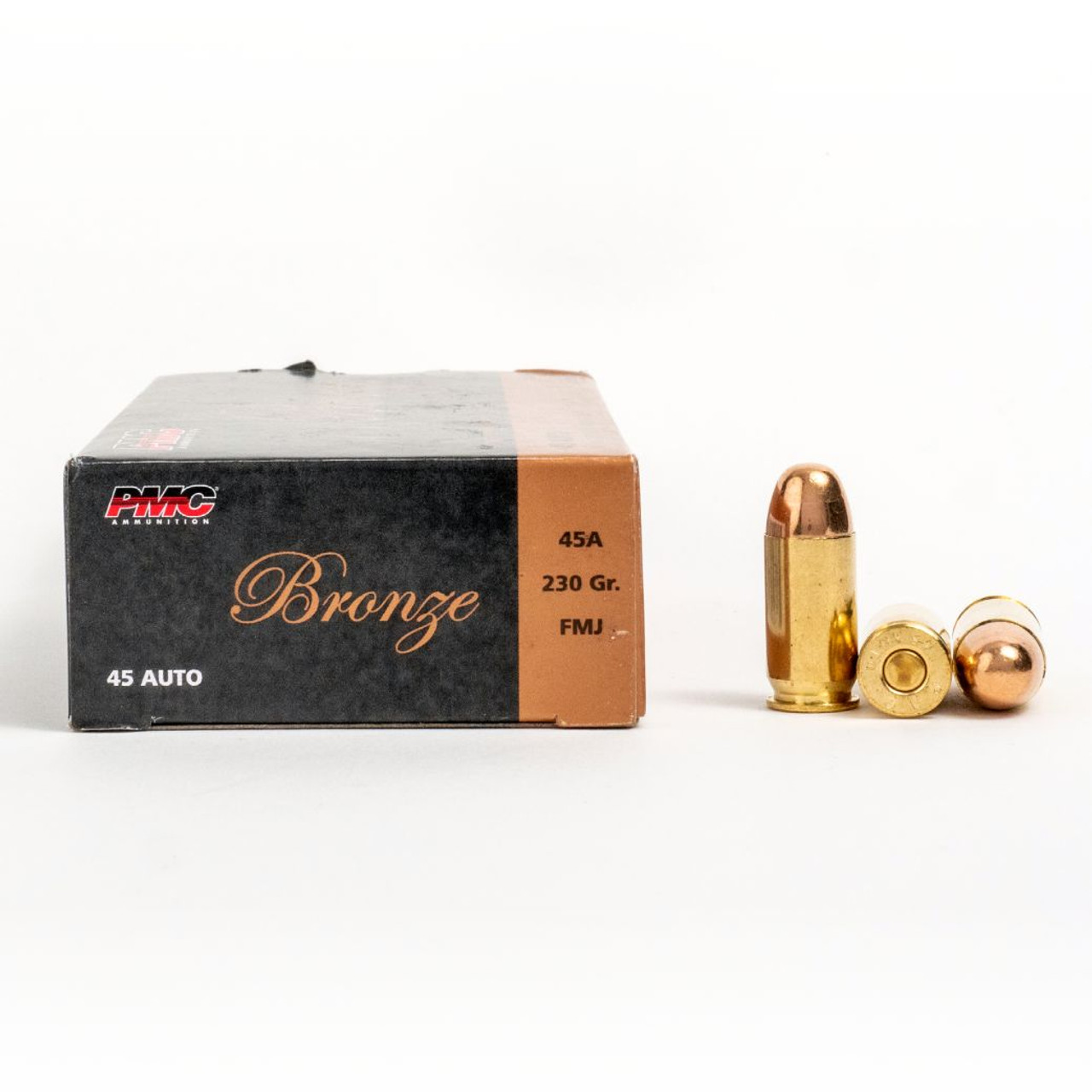 The PMC Bronze .45 ACP 230-grain FMJ 1,000 round case is an excellent choice for the shooter interested in saving some money by buying ammo in bulk and spending more time putting rounds downrange.

PMC, which stands for Poongsan Munitions Corporation, is a South Korean manufacturer but do not let that scare you away from giving them a try. They have been in business since the 1970s, utilize American steel & copper and employ many Americans.

They also produce all the ammunition used by the South Korean military. This means that they can offer inexpensive, brass case ammunition perfect for the shooter looking for a cheaper option when practicing with their favorite .45 ACP.

Each .45 ACP 230 grain FMJ PMC Bronze round is produced utilizing a lead core full metal jacket bullet, first run reloadable brass case and a non-corrosive boxer primer. The PMC Bronze line produces less recoil than many of the competitors, making it ideal for longer range sessions and those who shoot a lot.

Plus, with a muzzle velocity of 830 feet per second and consistent accuracy, you will not be sacrificing performance for the sake of saving some money.

Reloaders can stretch their savings even further by recycling the brass multiple times.