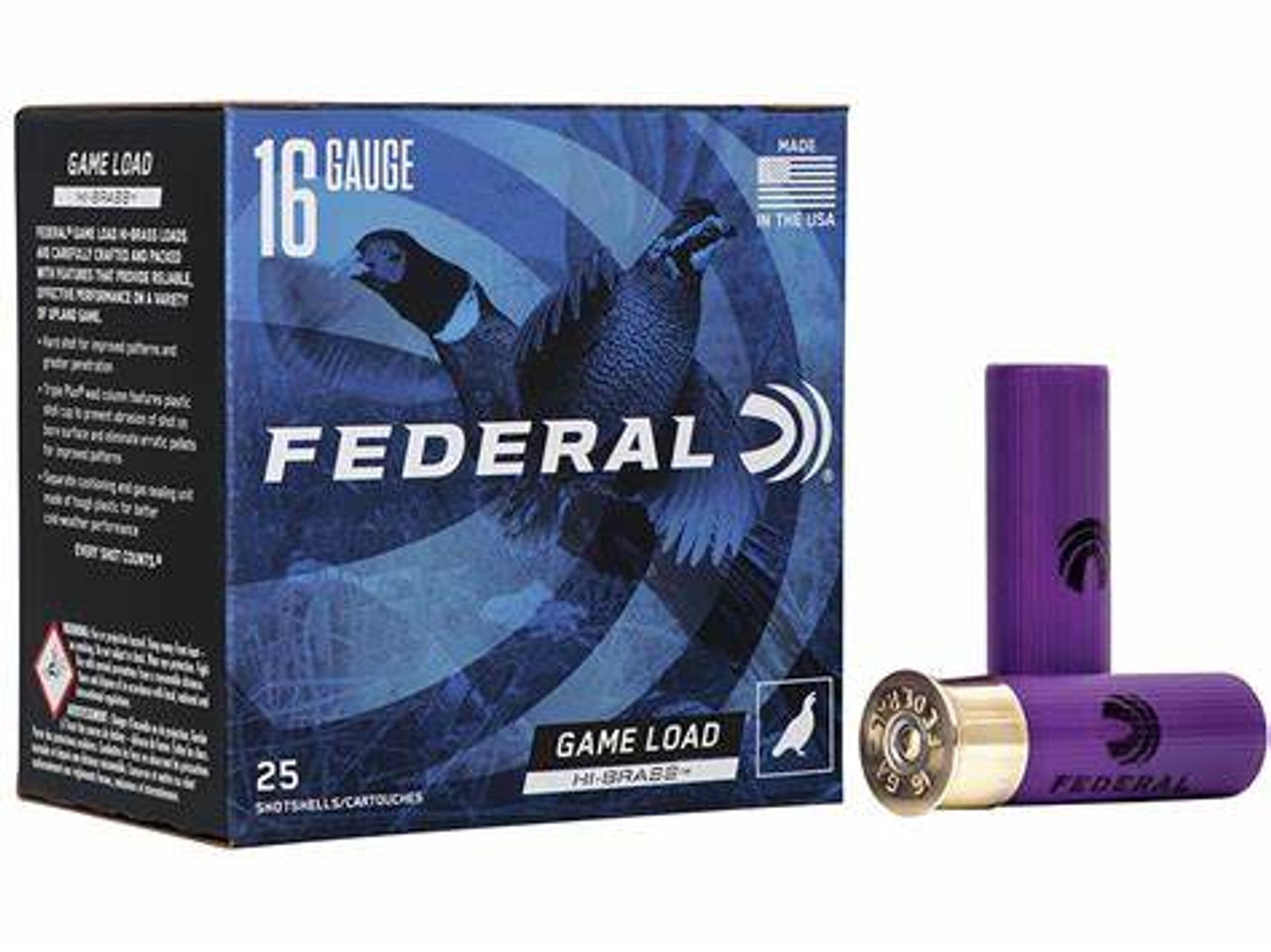 Federal Game Load Upland Hi-Brass Shotgun Ammunition features hard-hitting loads that throw consistent patterns for the best possible performance. Woods or fields. Fur or feathers. Federal Game Load Upland Hi-Brass loads have you covered. They are carefully crafted and packed with features that provide reliable, effective performance on a variety of upland game.

 

Features

High-quality round shot is formulated for optimum hardness, improving pattern efficiency
High brass-plated steel head and one-piece wad maximize payloads
Select, high-quality propellant and non-corrosive primer deliver efficient, reliable ignition