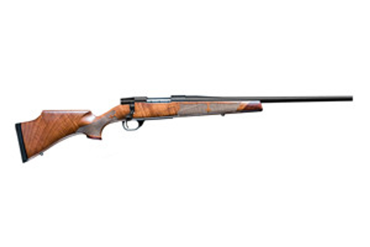 Weatherby is the name to trust when it comes to modern hunting rifles. This Vanguard Camilla was designed by the Women of Weatherby specifically for the unique physiology of the female frame. It's a rifle that embodies all that you would want in a high end rifle and will quickly become a treasured heirloom passed down to the women in your family. Built off of the Vanguard action with the Weatherby SUB-MOA guarantee, you are assured to fill the freezer. Included with this rifle is a gorgeous Monte Carlo Grade A Turkish Walnut stock with a high raised comb, a satin finish and carved fleur-de-lis pattern. A rosewood forend and grip cap further adorns this beautiful rifle. The soft satiny matte bead blasted blued finish on the barrel and receiver complete the classic look. The reduced stock features a higher comb, a shorter length of pull and a recoil pad with a negative angle canted away from the body allowing better balance and a perfect fit for the ladies. The shorter slimmer forend sports an improved ergonomic grip angle with a right side palm swell right where you need it for better control and trigger finger movement. An adjustable creep-free trigger will provide custom performance. If you desire an old world look with modern accuracy that will have the men in your life green with envy, then you need the Weatherby Camilla!

Specifications and Features:
Weatherby Vanguard Camilla VWR243NR0O
Bolt Action Rifle
.243 Winchester
5 Rounds
20" Barrel
1:10" Twist
Monte Carlo Grade A Turkish Walnut Stock
Rosewood Forend and Grip Caps
Shorter Slimmer Forearm and Grip with Right Side Palm Swell
Higher Comb with Improved Ergonomic Grip Angel
Vanguard Recoil Pad with Negative Angle and Canted Away
Creep Free Adjustable trigger
SUB-MOA Guarantee
Length of Pull 13"
Drop at Comb 0.875"
Drop at Heel 2.25"
Monte Carlo 0.625
Overall Length 39.5"
Weight 6.5 lbs
Matte Bead Blasted Blued Finish