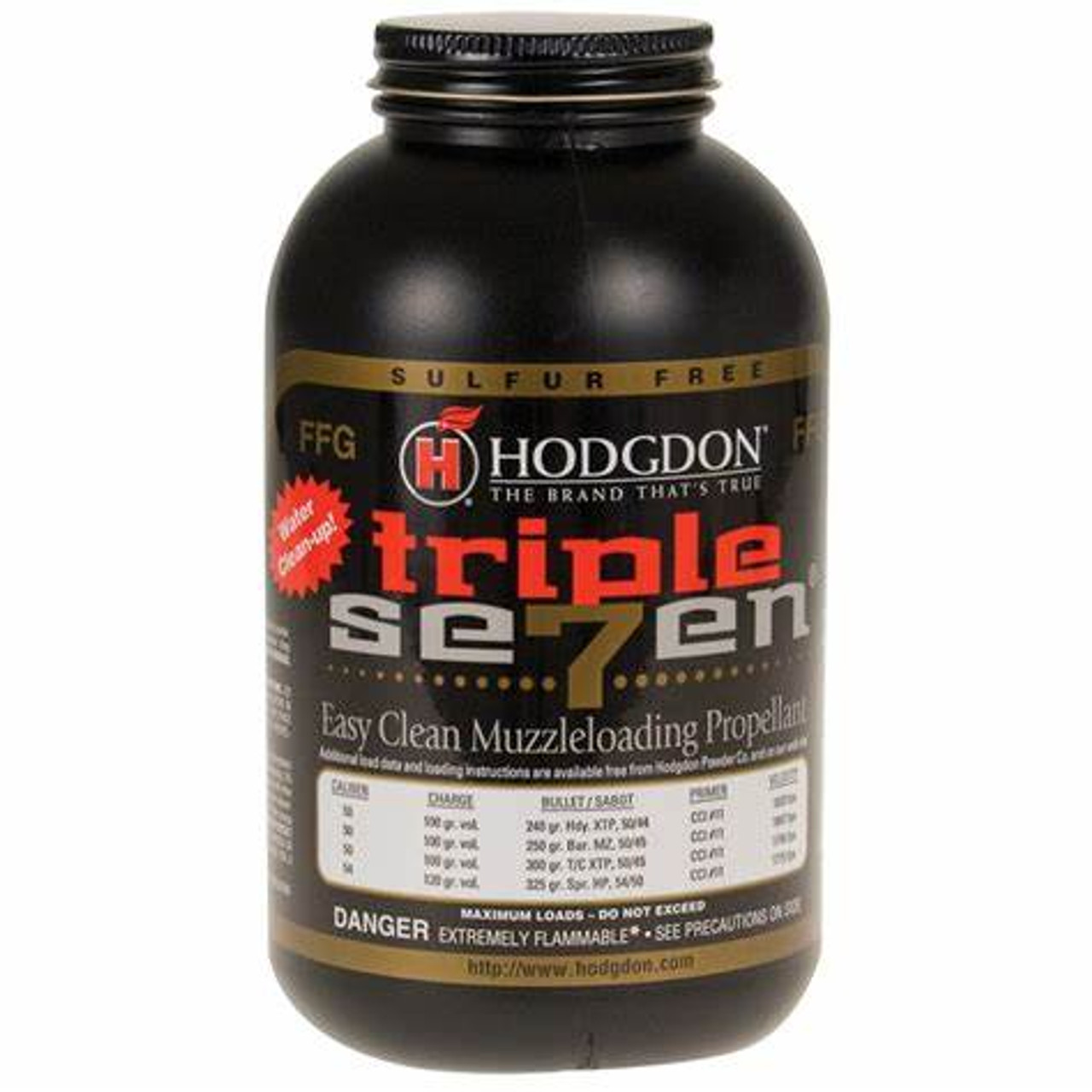 This Triple Seven FFG Black Powder from Hodgdon delivers the same premium-quality performance as the Pyrodex Pellet, so switching over to the powder is easy. The Triple Seven FFG powder delivers extremely high velocity to ensure flatter trajectories and greater accuracy.

Available in a convenient 1-pound tub, this Triple Seven FFFG Black Powder from Hodgdon delivers an impressive combination of easy loading, instant ignition, and quick cleanup. In addition to delivering excellent quality and performance, this powder has no odor and cleans up easily with plain tap water.

SPECIFICATIONS
Powder Type
Muzzleloader
CA Prop 65
1
Powder Size
1 lb
Brand
Hodgdon Powder