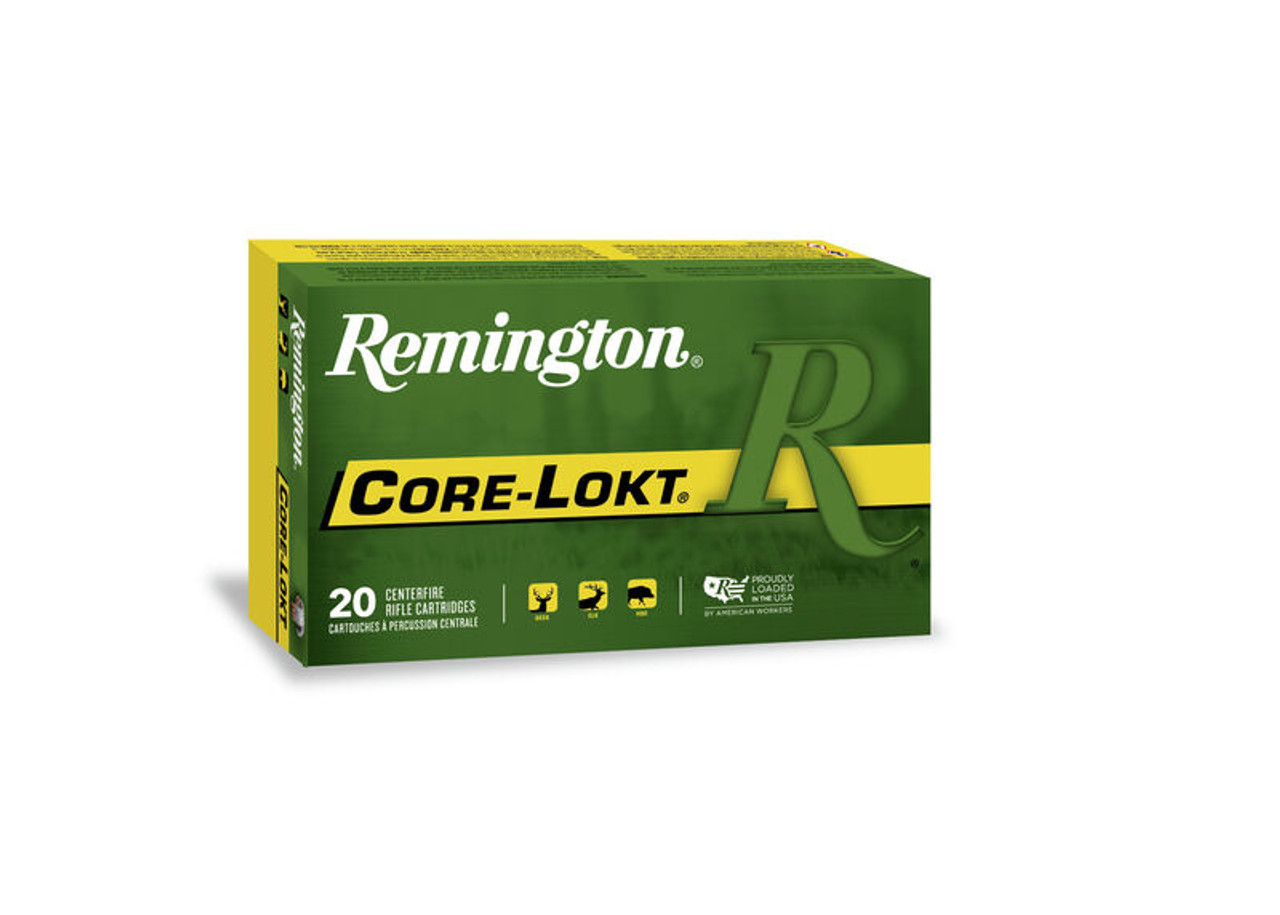 THE DEADLIEST MUSHROOM IN THE WOODS FOR MORE THAN 75 YEARS.

Since 1939, more hunters have relied on Remington Core-Lokt® than any other big game ammunition, and rightly so. It's filled more tags on more continents than any other load. Core-Lokt® is the original controlled expansion bullet. Its time-proven performance has made it hunting's first choice for over 75 years. The tapered copper jacket is locked to a solid lead core delivering massive 2X expansion, weight retention and consistent on-game results. Available in soft point and pointed soft point versions, and in a range of bullet weights for virtually every centerfire hunting caliber made. Trust your next hunt to the best-selling hunting ammunition of all time.