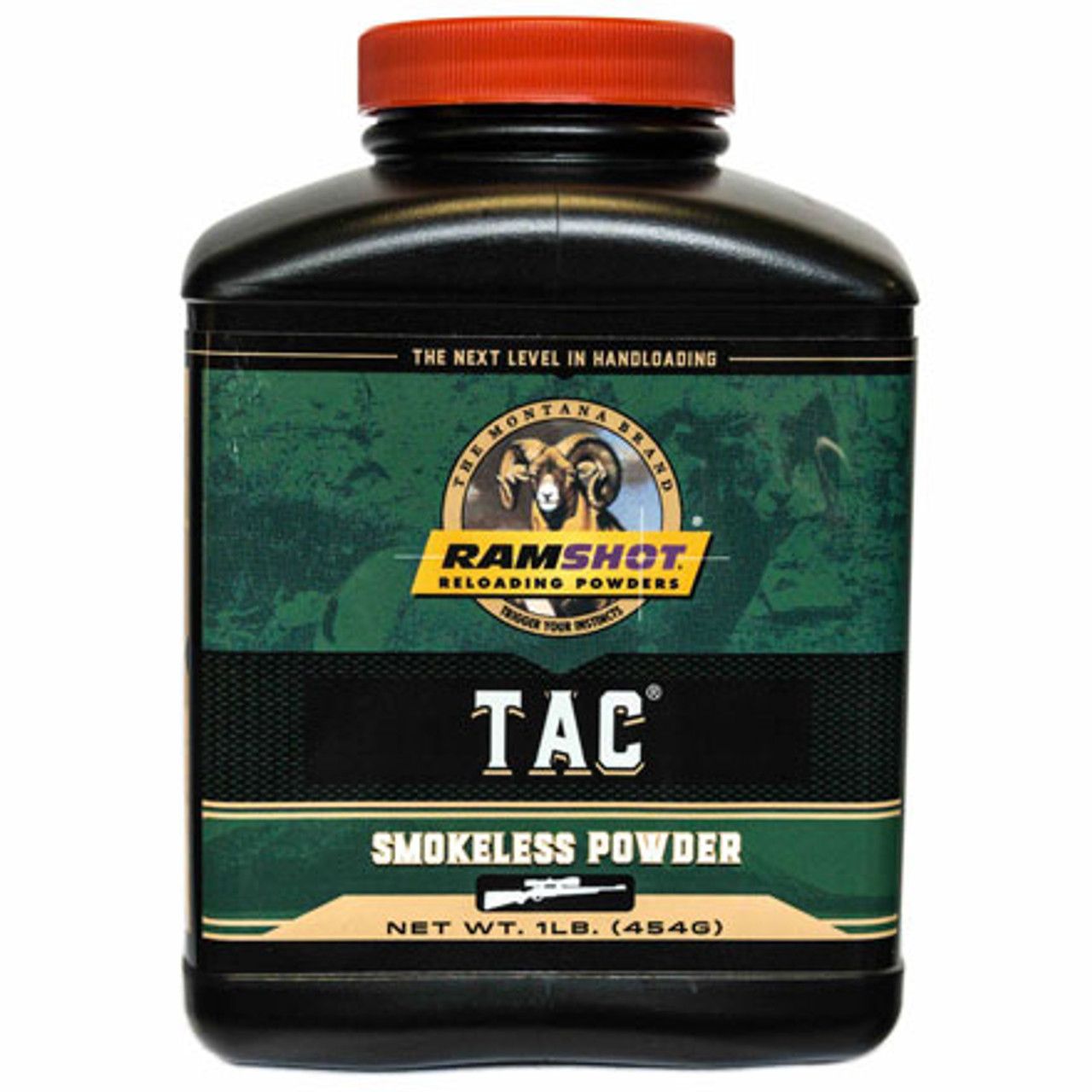 DESCRIPTION
Ramshot TAC Smokeless Rifle Powder (1 Lb)
by WESTERN & ACCURATE POWDER

Ramshot TAC is a versatile rifle powder that performs well in a number of different calibers. TAC has the ability to provide some of the industry's highest velocities for 80 grain bullets in the .223 caliber while maintaining SAAMI pressure guidelines. Ramshot TAC rifle powder is a double-based reloading smokeless powder providing for ease of metering and consistent charge weights. Ideal Calibers: .223 Rem, 308 Win. Grain shape is flat ball.