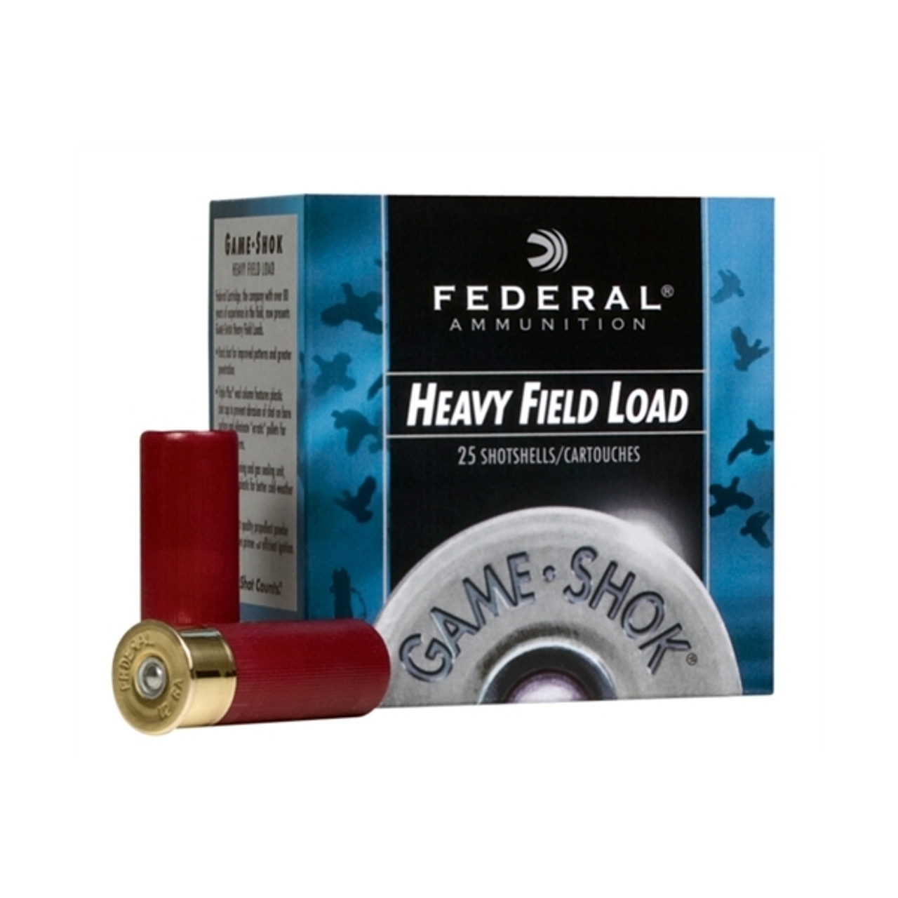 Specifications and Features:

Gauge: 12 Gauge
Type: Lead
Length: 2.75"
Ounces: 1-1/8 oz
Shot Size: 7.5
Muzzle Velocity: 1255 fps
Rounds Per Box: 25
Application: Upland