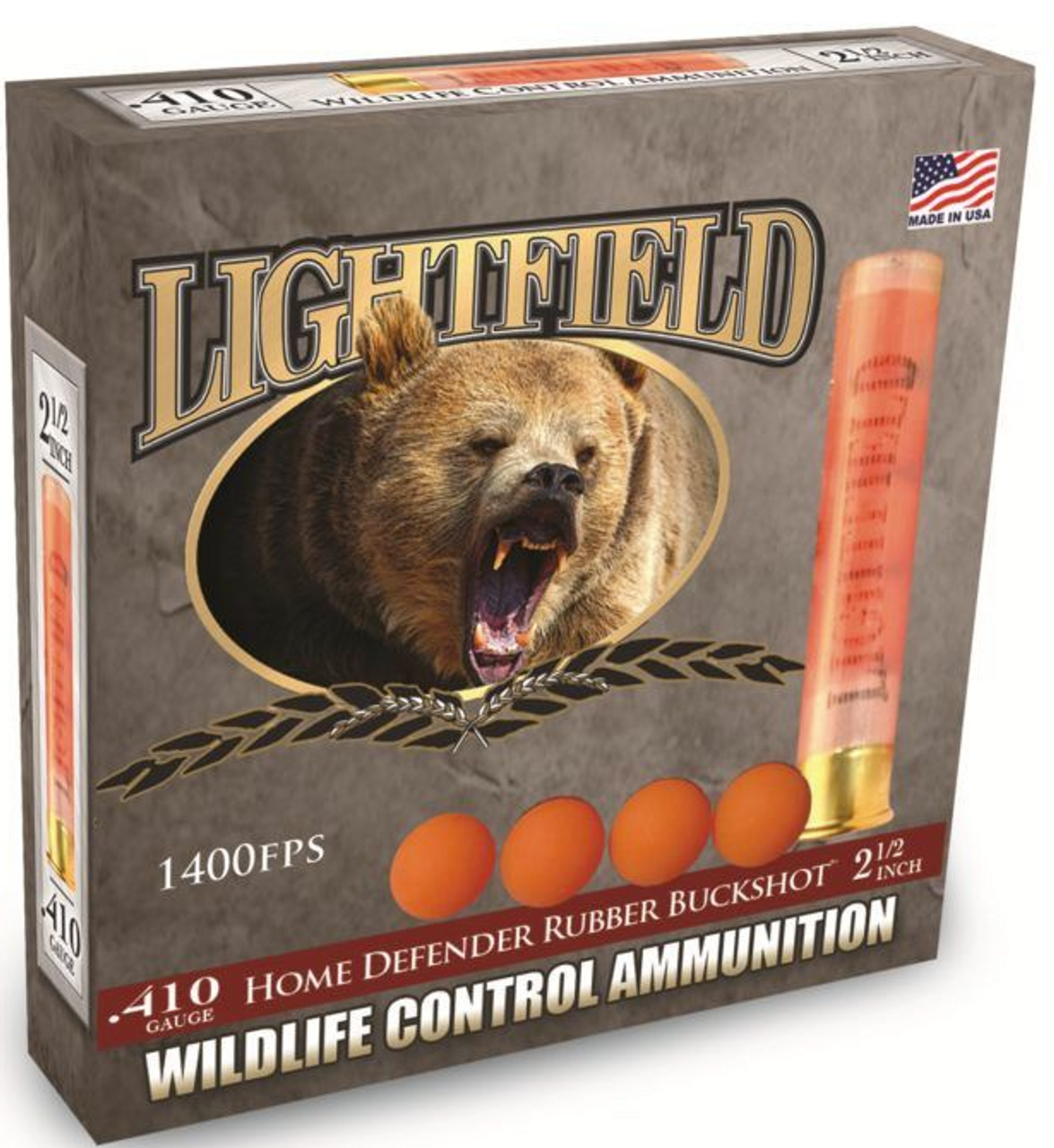 Lightfield Rubber Buckshot

Lightfield is the premier manufacturer of shotgun ammunition. While perfecting the sabot slug in the 1970's for the US Marine Corps, they 'set the standard by which all other slugs are judged'. Innovative designs and cutting edge engineering with both lethal and 'less than lethal' shotgun rounds is what Lightfield is all about. Whether you need ammunition for Hunting, Law Enforcement, Pest Control or Home Defense, Lightfield has a round for you. 

From raccoons to bears, Lightfield Wildlife Control shotshells will help keep those pesky pests under control with less lethal munitions. While these are used primarily by park rangers and law enforcement officers, they are great for homeowners too! This loaded was designed to travel out to 8 yards.

Specifications:

Gauge: .410 Gauge
Length: 2-1/2"
Shot Type: 4x Rubber Projectiles
Part #: CWRB-410