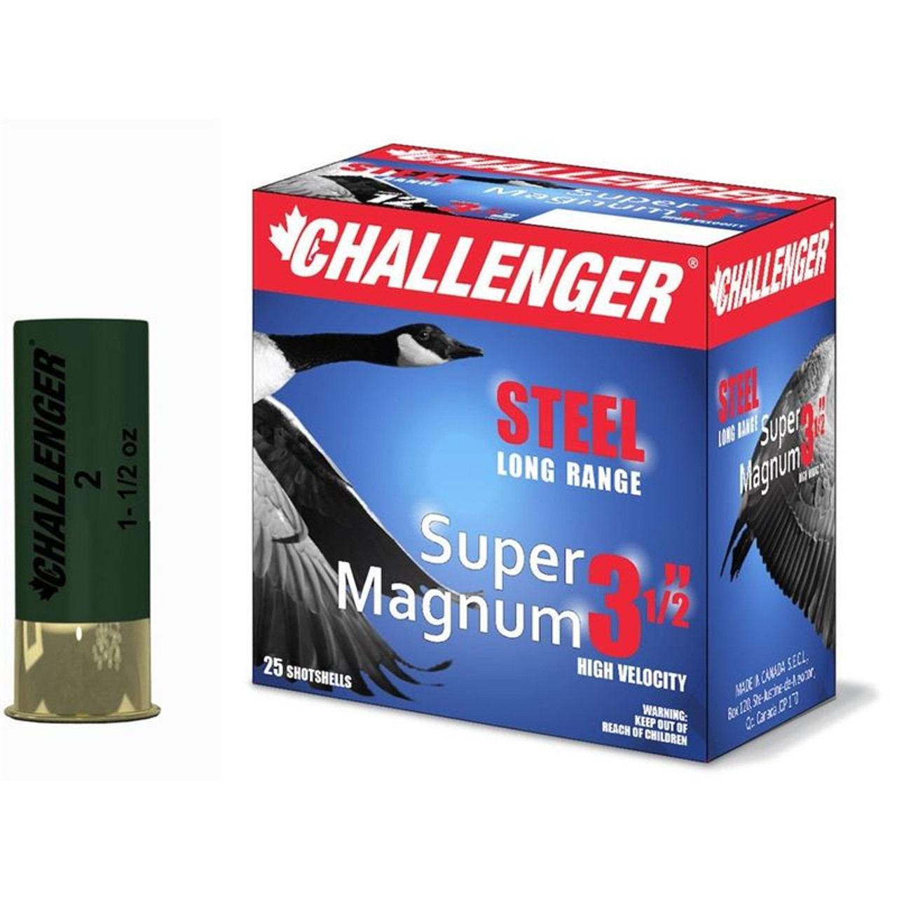 Challenger Super Magnum 12Ga 3 1/2″ #4 1 1/2 oz 1500 FPS – 25Rds

Specifications

Velocity: 1500 f/s
Shot Size: #4
Shot Composition: Steel
Shell Length: 3 1/2"
Bullet Weight: 1-1/2 oz
Quantity: 25 Rounds