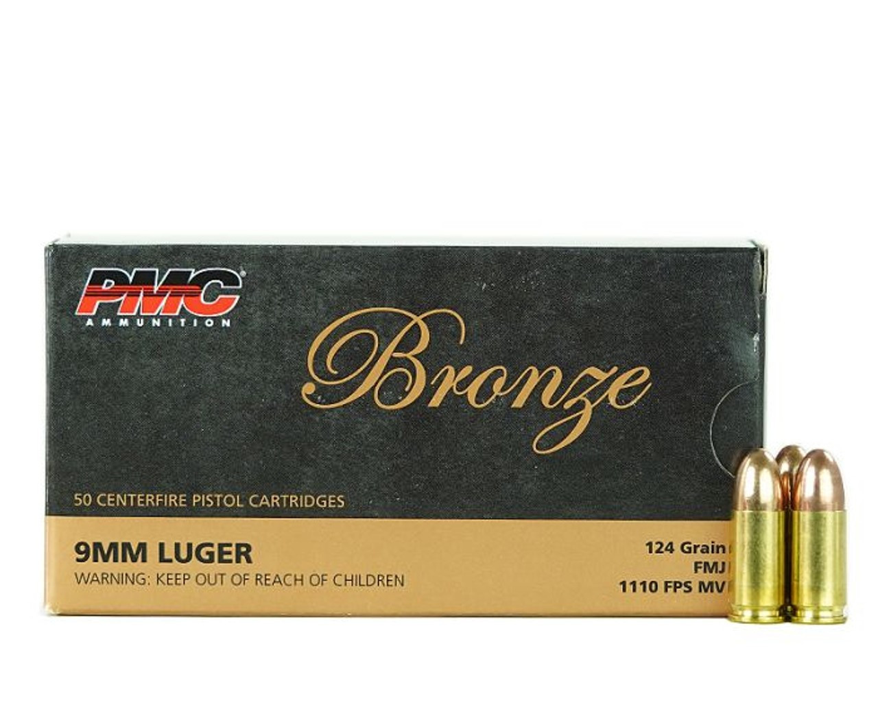 PMC Bronze Ammunition

PMC Bronze bridges a gap for target shooters or hunters who get genuine pleasure from challenging themselves, shot after shot, to become better marksman. Made of high quality ingredients, PMC Bronze is clean burning, brass cased, full metal jacket ammunition. 

Specifications:

Caliber: 9mm
Weight: 124 grain
Bullet Style: Full Metal Jacket
Casing: Brass
Muzzle Velocity: 1110 fps
Muzzle Energy: 339 ft. lbs.
Part #: PMC9G