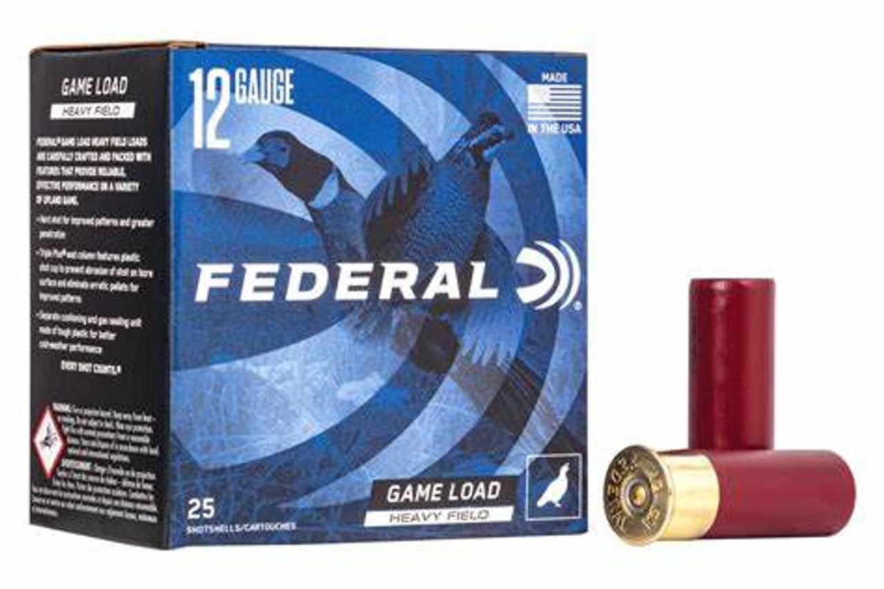 Woods or fields. Fur or feathers. Federal® Game-Shok® Upland Hi-Brass loads have you covered. They are carefully crafted and packed with features that provide reliable, effective performance on a variety of upland game.

 

 

Gauge: 12 Gauge
Type: Lead Shotshell
Muzzle Velocity: 1330
Shot Size: 4 Shot
Shot Charge Oz: 1 1/4
Shotshell Length: 2-3/4in. / 70mm
Package Quantity: 25
Use: Upland