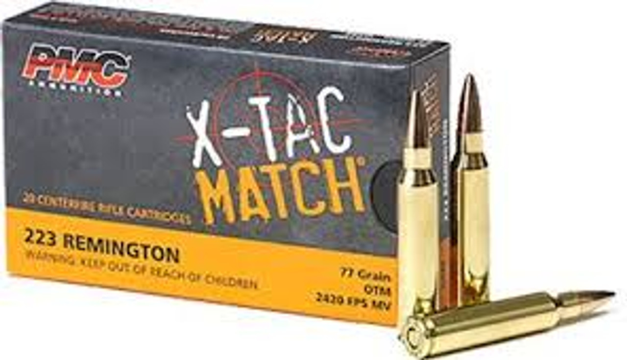 PMC X-TAC Match - .223 Rem., 77gr, OTM, Box of 20

We combined the exceptional performance of our X-TAC ammunition with the world-class ballistics of Sierra Bullets in our .223 Remington and .308 Winchester cartridges to develop the X-TAC MATCH. Our match grade bullet in caliber 50 is designed and manufactured by PMC’s supplier in our very own facilities to ensure the quality and consistent performance you demand.

Specifications:

Caliber: .223 Remington
Weight: 77 Grain
Bullet Style: Open Tip Match
Casing: Brass
Muzzle Velocity: 2790 fps
Muzzle Energy: 1296 ft. lbs.
Ballistic Coefficient: 0.372
Bullet Length: 0.983
Sectional Density: 0.219
Part #: PMC223XM