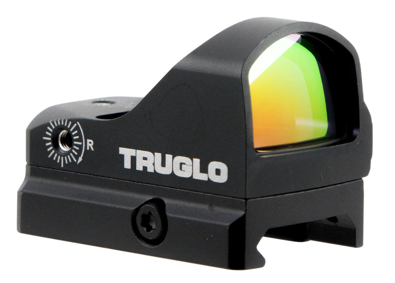 The MICRO incorporates favorite features of the TRU-TEC line in an ultralightweight and versatile profile, including digital pushbutton brightness control and an idle auto off system to save battery life.3MOA Red-Dot reticle for fast acquisition; 23mm x 17mm multicoated objective lens; Digital pushbutton brightness controls; 10 brightness settings; Compatible with optic ready pistols; Common lug and bolt pattern for Maximum compatibility (EotechÂ®, DocterÂ®, InsightÂ®, MeoptaÂ®, etc.); Locking windage and elevation adjustments; Ultralightweight (just over 1oz. ); CNC machined from aircraft grade aluminum; Unlimited eye relief; Auto off feature preserves battery life; Water resistant (sealed o-ring design); Shock resistant / fog resistant; Picatinny rail mount included; ABS hard shell cover included; Battery included (3VCR2032).
