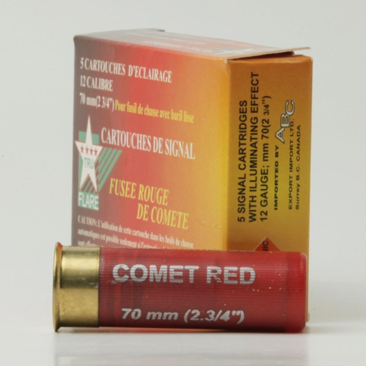 12 Gauge Red Comet Flares, 5rds Box, Must Be Fired From Open Choke Shotgun