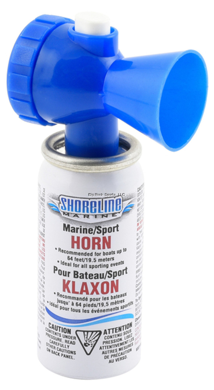 Shoreline Marine Mini Eco Air Horn  - The Shoreline Marine Air Horn meets USCG requirements for Marine/Sport use. Easy to operate with the push of a button. Hear it up to one mile away with its 120-decibel volume.