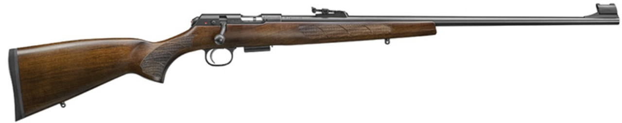 CZ 600 LUX, 7.62×39, 5R, 457 mm, M15x1
The CZ 600 LUX is the latest version of CZ’s classic centerfire hunting rifle. The refined lines and traditional style of the Lux reflect a long, proud tradition of gun makers and hunters. The Lux lives up to the expectations of its lineage, but it is so much more than oil-finished select-grade walnut and steel. It comes with a traditional European style stock made with select grade walnut. Its decorative forend is made of dark brown laminated wood. Fish scale checkered grips guarantee comfortable and reliable handling. Walnut is also used for the bolt handle knob. Its cold hammer forged barrel has a threaded muzzle (thread protector included) and features mechanical, fiber optic front and rear sights. Optics can be mounted on the nitrided steel receiver via Remington 700-type bases and rings. The advantage of the Lux goes beyond mere aesthetics; it comes with a sub-MOA guarantee as well.

ACTION	BOLT ACTION
Barrel Finish	BLUED
BARREL LENGTH	18.5″
CALIBRE	7.62x39mm
CLASSIFICATION	NON RESTRICTED