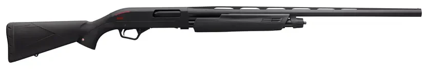 Overview
Shadows fade into black. Rugged reliability with a non-glare matte finish on the barrel and receiver that won’t cause birds to flare. The durable composite stock and forearm are up to tough conditions. The hard working SXP action fires all factory 2 3/4", 3" and 3 1/2" steel, tungsten, bismuth and lead loads through a chrome plated .742" Back-Bored barrel with Invector-Plus™ chokes, ensuring optimum patterns. Choose a tough 12 gauge 3" or 3 1/2" chamber in either a 26" or 28" barrel.

SXP Black Shadow Features
Synthetic stock with textured gripping surfaces gives your hands a sure, non-slip grip and the non-glare matte black finish won’t spook wary game
3" and 3 1/2" Chamber 12 gauge models give you the magnum advantage to reach out for long-range game shots
Invector-plus choke tube system offers consistent patterns to match your game and situation
Brass front sight bead offers a fast, natural sight picture
3-Shot adaptor with speed-plug system is easily removed without tools
Rotary bolt with four massive lugs provides strength and solid lockup
Super X Pump Features
Lightning fast, inertia-assisted pump action operation
Four lug rotary bolt offers secure lock up
Aluminum alloy receiver 
Hard chrome-plated chamber and bore
Speed-Plug System
Reversible Crossbolt Safety
Back-Bored Technology
Drop-Out Trigger Group
Black Chrome Finish on the bolt, barrel, slide, and action bars
Durable E-Coating on the magazine tube
Inflex Technology Recoil Pad
Item Number 512251692	UPC 048702004742
Gauge 20	Chamber Length 3"
Barrel Length 28"	Overall Length 48 1/2"
Length of Pull 13 3/4"	Drop at Comb 1 5/8"
Drop at Heel 2"	Weight 6 lbs 14 oz
Magazine Capacity 5, 2 3/4" shells	Rib Width 1/4"
Barrel Finish Matte	Stock Finish Satin
Chokes Included Full, Modified, Improved Cylinder	Receiver Finish Matte
Dura Touch Finish No	Chamber Finish Chrome Plated Chamber and Bore
Front Sight Brass Bead	Choke System Invector-Plus Flush
Barrel Material Steel	Stock Material Composite
Recoil Pad Inflex 1	Checkering Textured Grip Panels
Sling Swivel Studs Matte Blued	Receiver Material Aluminum Alloy
Trigger Finish Matte	Trigger Guard Finish Matte
Bolt Slide Finish Matte Black Chrome	Magazine Type Tubular
Trigger Material Steel	Trigger Guard Material Composite
Trigger Guard Engraving None	Choke Wrench Included Flat Wrench