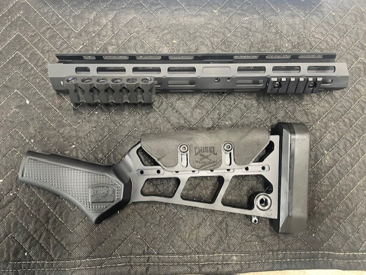 Used Chisel Manufacturing Rear Aluminum Skeleton Stock For Henry Big Boy Pistol Grip Lever Action & Midwest Industries Henry Big Boy Tactical Forend