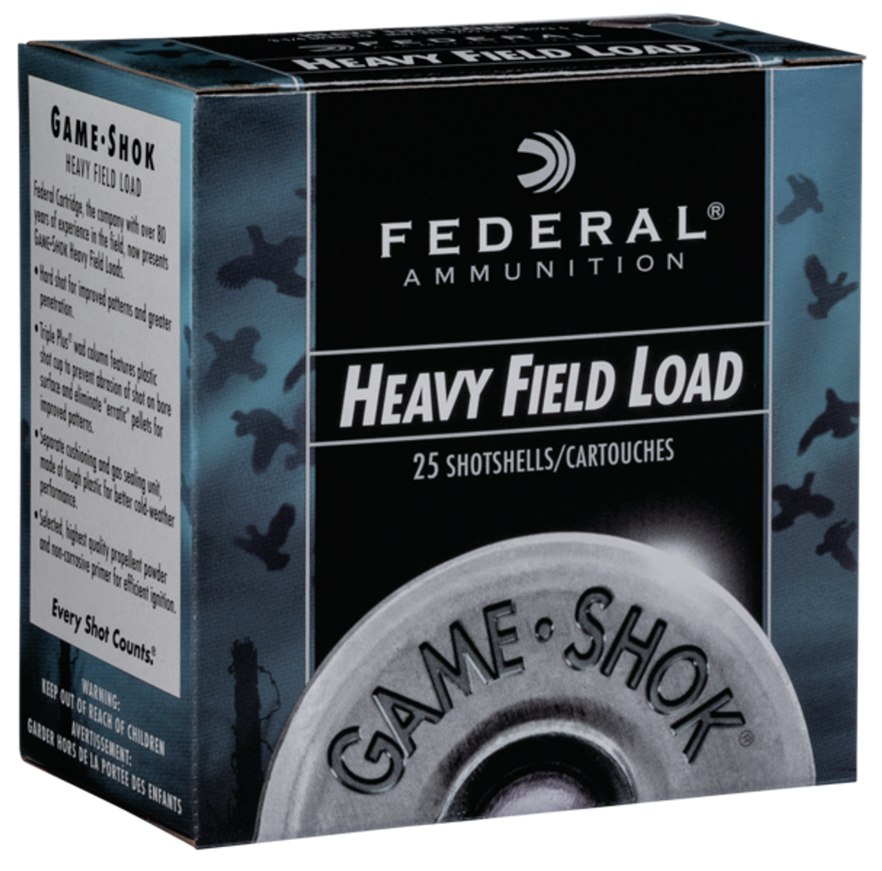 Specifications:
Type: Upland
Caliber: 12Ga
Shell Length: 2 3/4″
Shot Size: #4 Shot
Shot Load: 1 1/8oz
Muzzle Velocity: 1255 FPS
Package Quantity: 250 rounds
