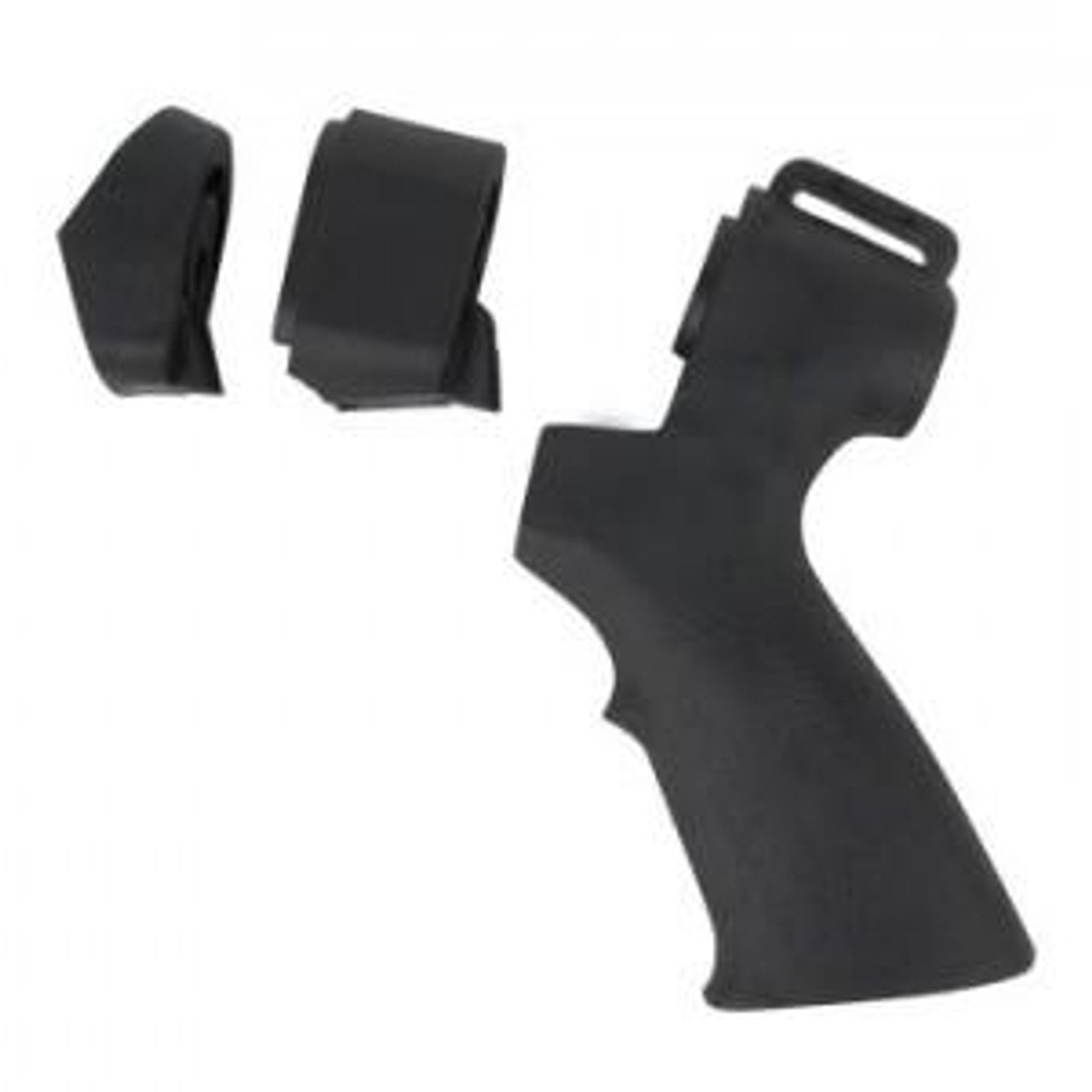 Fits: Maverick 88 12ga & 20ga (proud fit), Mossberg 500/535/590/835 12ga & 20ga (proud fit), Remington 870 12ga and Winchester 1200/1300 12ga & 20ga (proud fit) Shotguns.

Shotforce Rear Pistol Grip
AR-Style Pistol Grip
Slim Ergonomic Design for Comfort
Textured Grip for Increased Control & Accuracy
Top-Mounted Sling Loop
Easy Installation
Includes Adapters for All Supported Models
Includes All Mounting Hardware
DuPont® Extreme Temperature Glass Reinforced Polymer
Limited Lifetime Warranty
Made in the USA